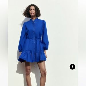 XS ZARA Ruffled Shirt Dress
